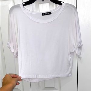 basic white crop top